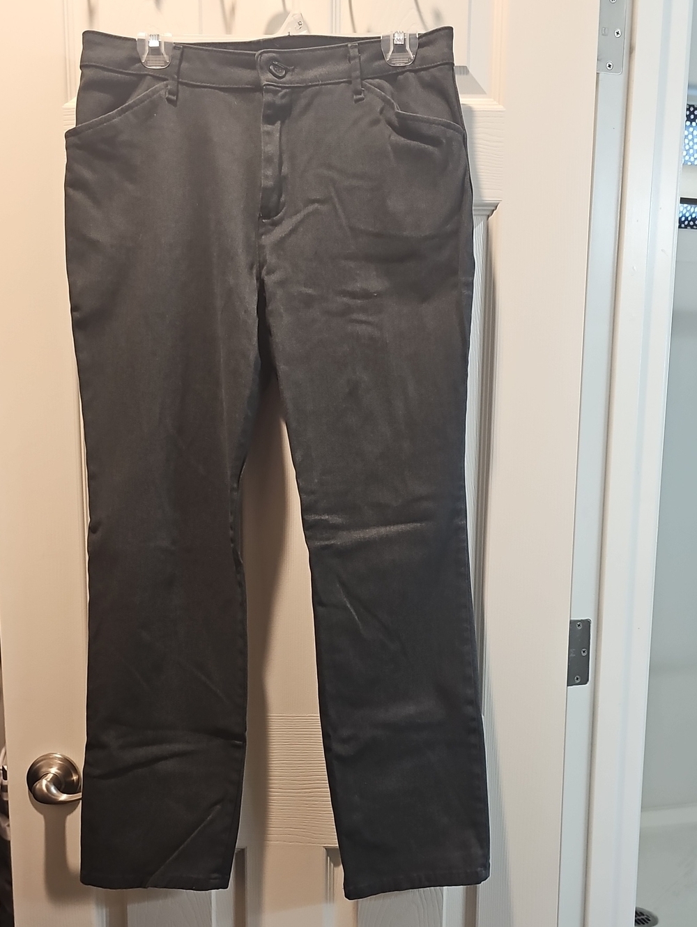 Lee Charcoal Grey Straight-Leg Mid Rise Pants Size 10 Short